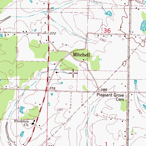 Topographic Map of Mitchell School, MS