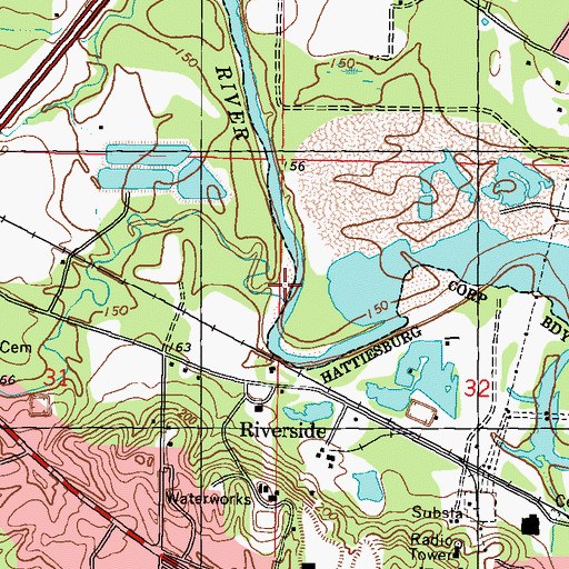 Topographic Map of Mixons Creek, MS
