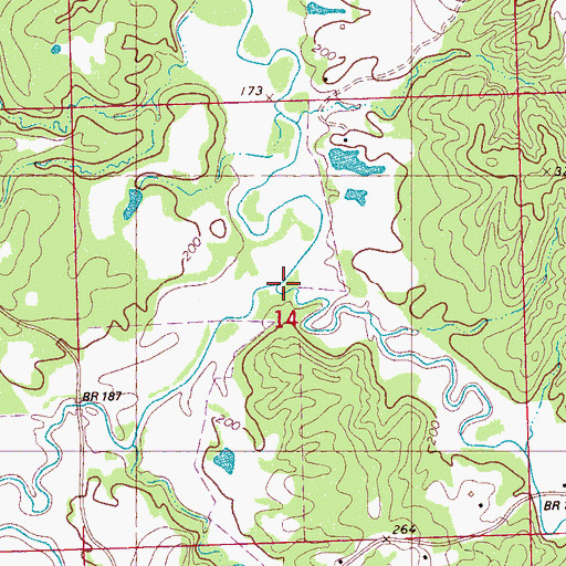 Topographic Map of Moccasin Creek, MS
