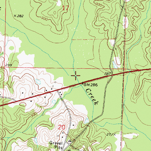 Topographic Map of Monroe Creek, MS