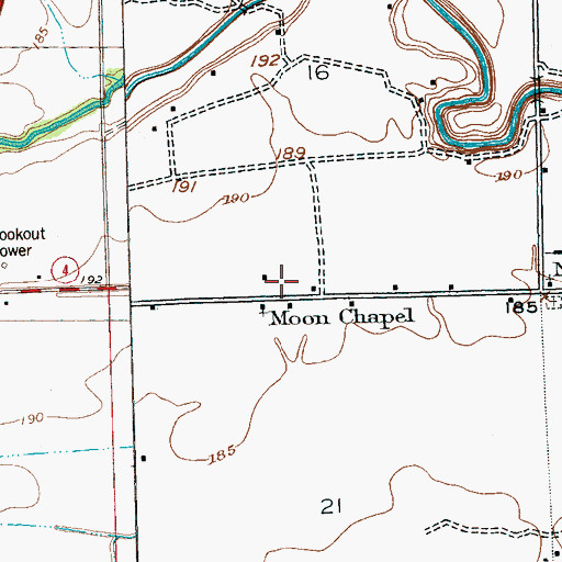 Topographic Map of Moon Chapel, MS