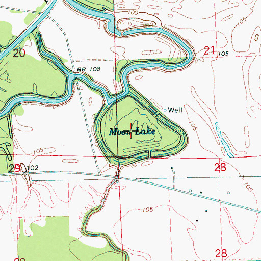 Topographic Map of Moon Lake, MS