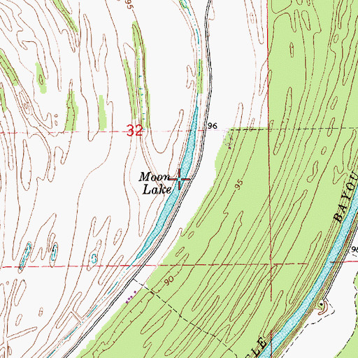 Topographic Map of Moon Lake, MS