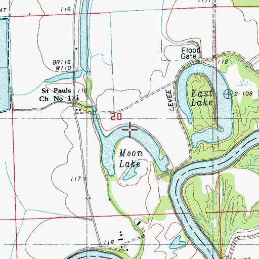 Topographic Map of Moon Lake, MS