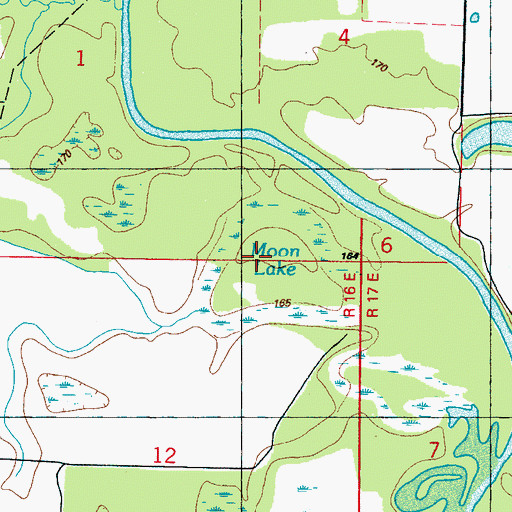 Topographic Map of Moon Lake, MS