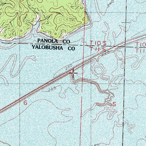 Topographic Map of Mooney Creek, MS