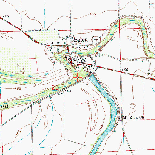 Topographic Map of Moore Bayou, MS