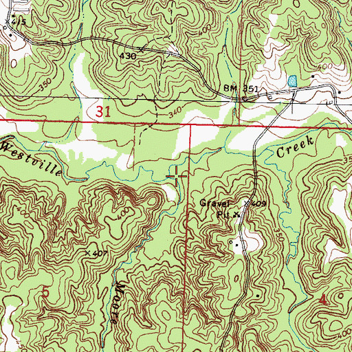 Topographic Map of Moore Branch, MS