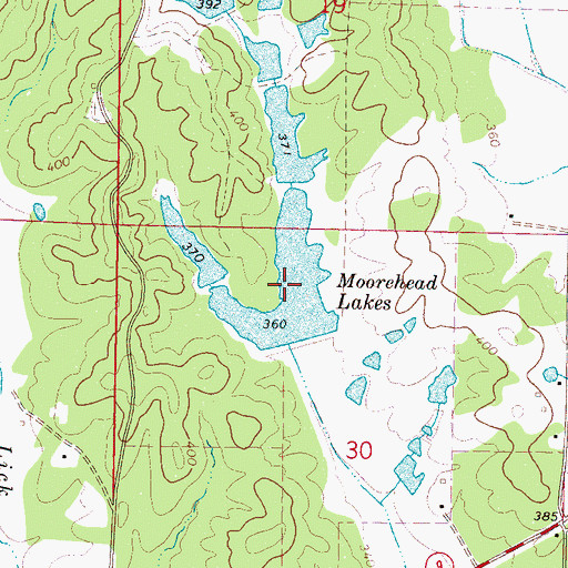 Topographic Map of Moorehead Lakes, MS