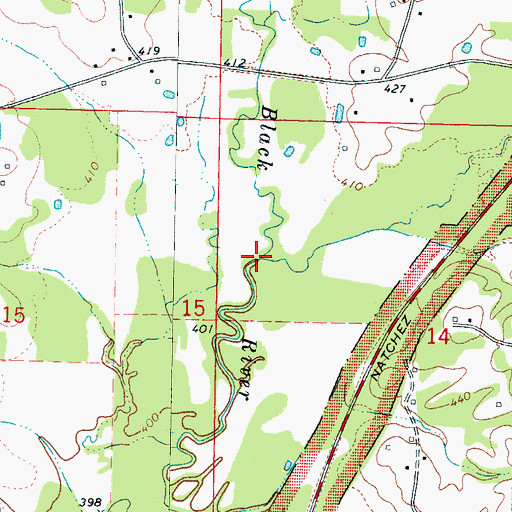 Topographic Map of Moores Creek, MS