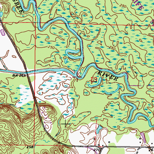 Topographic Map of Moores Creek, MS