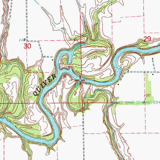 Topographic Map of Moorhead Bayou, MS