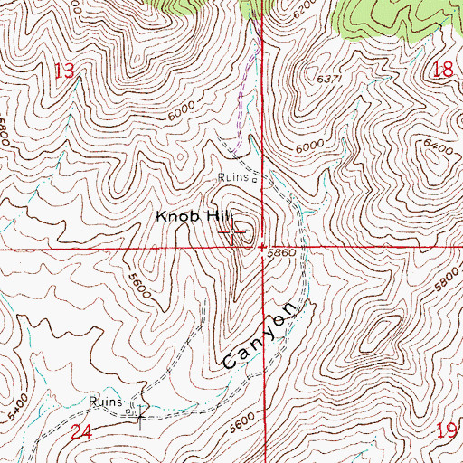Topographic Map of Knob Hill, AZ