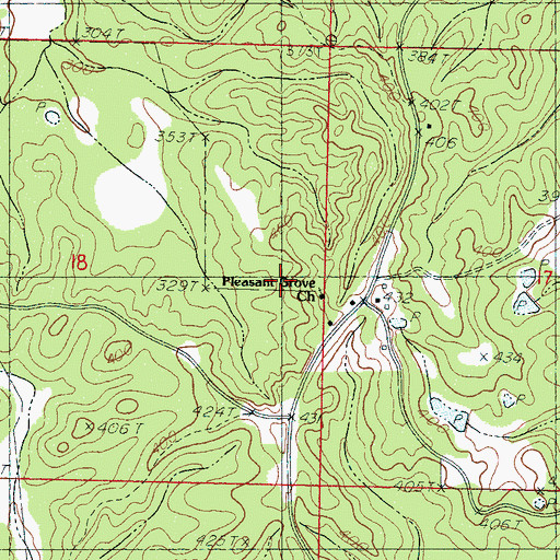 Topographic Map of Morehead School, MS