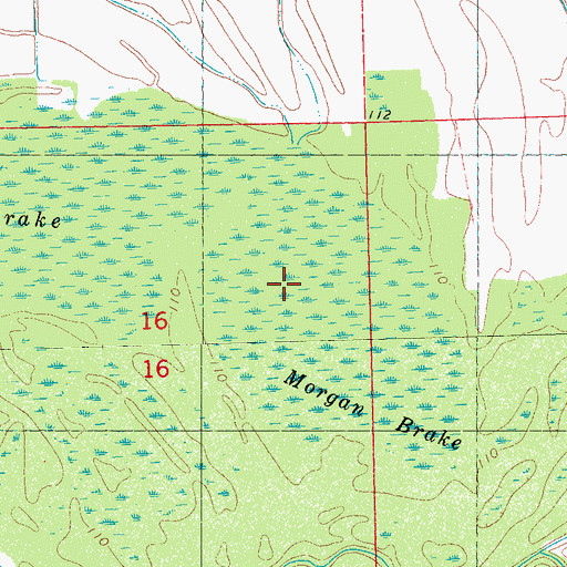 Topographic Map of Morgan Brake, MS