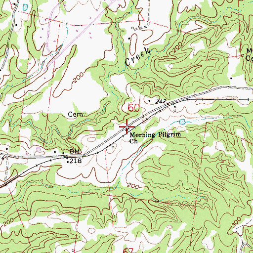 Topographic Map of Morning Pilgrim Church, MS