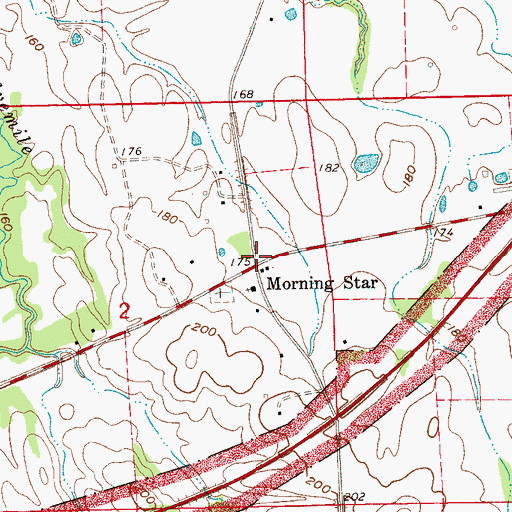 Topographic Map of Morning Star, MS