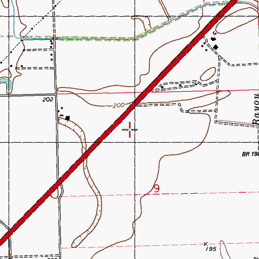 Topographic Map of Morning Star Cemetery, MS