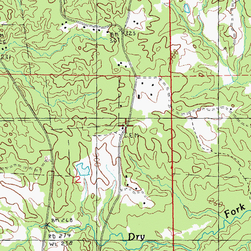 Topographic Map of Morning Star Church, MS