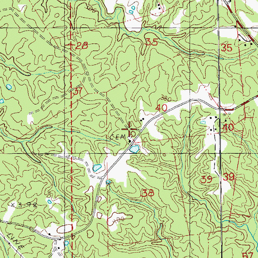 Topographic Map of Morning Star Church, MS