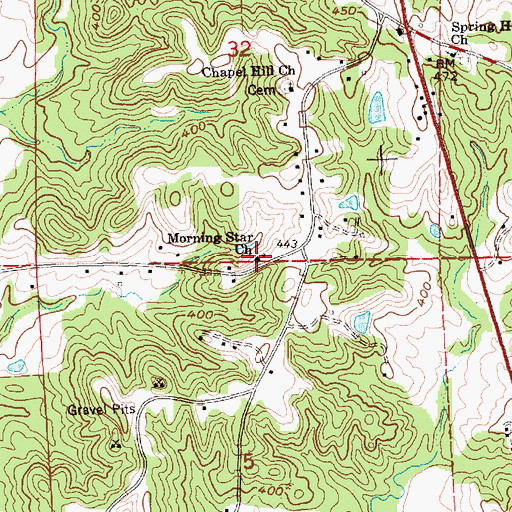 Topographic Map of Morning Star Church, MS