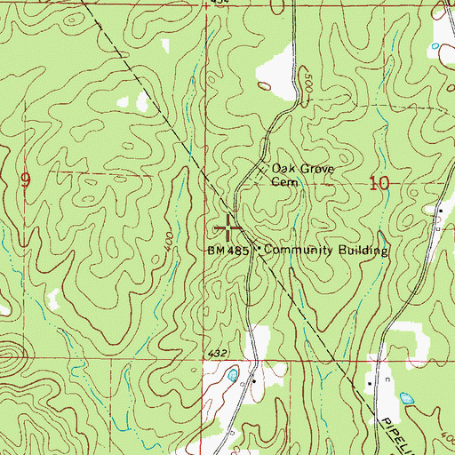Topographic Map of Crooked Ridge School (historical), AR