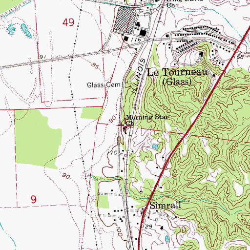 Topographic Map of Morning Star Church, MS