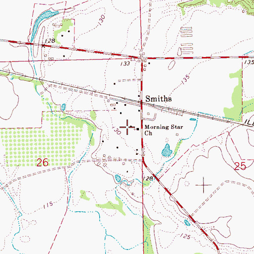 Topographic Map of Morning Star Church, MS