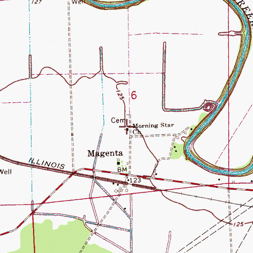Topographic Map of Morning Star Church, MS