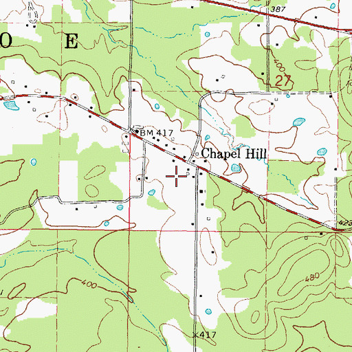 Topographic Map of Chapel Hill Church, AR