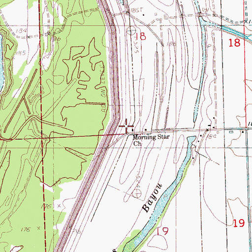 Topographic Map of Morning Star Church, MS