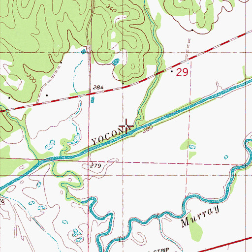 Topographic Map of Morris Creek, MS