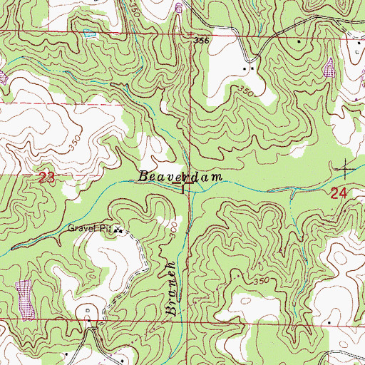 Topographic Map of Morrow Branch, MS