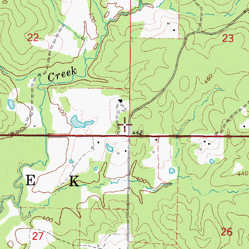 Topographic Map of Baker School (historical), AR