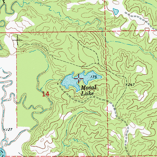 Topographic Map of Mosal Lake, MS
