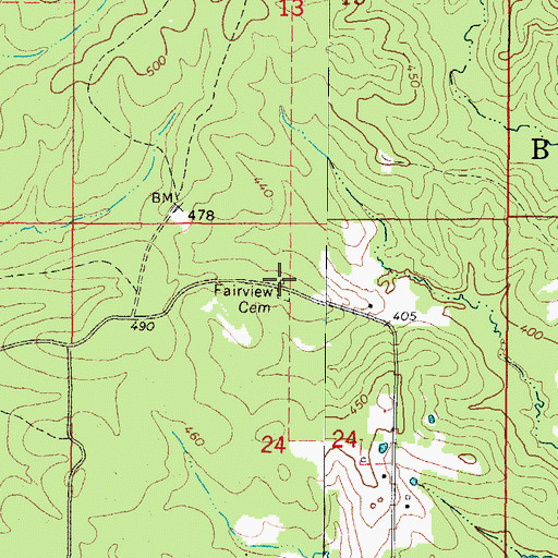 Topographic Map of Fairview Church (historical), AR
