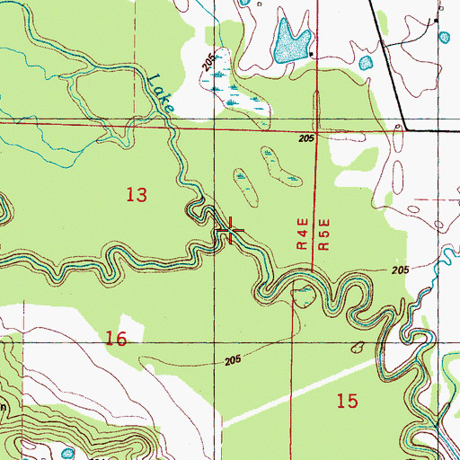 Topographic Map of Mosley Lake, MS