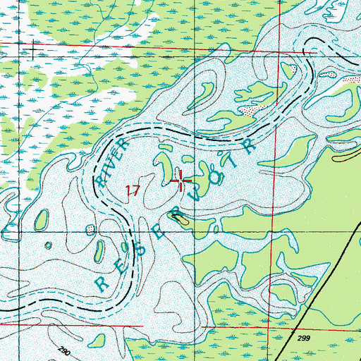 Topographic Map of Moss Lake, MS