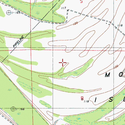 Topographic Map of Mossy Island, MS