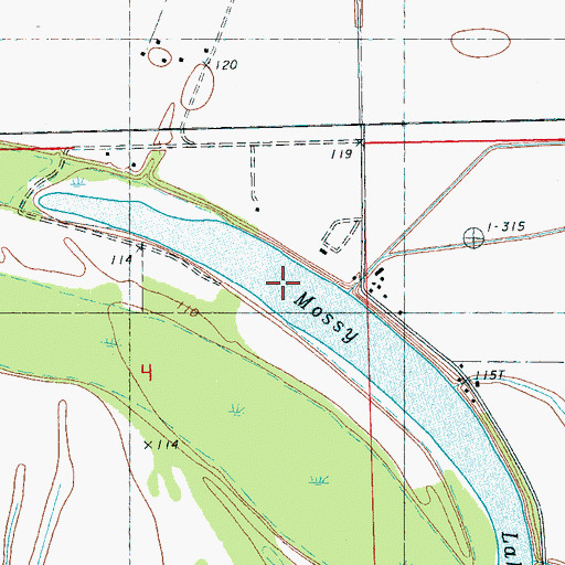 Topographic Map of Mossy Lake, MS
