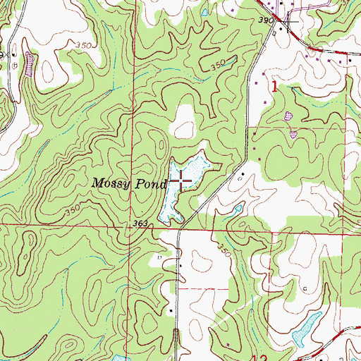 Topographic Map of Mossy Pond, MS