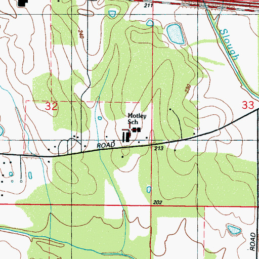 Topographic Map of Motley School, MS
