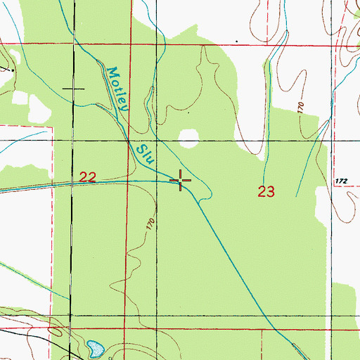 Topographic Map of Motley Slough, MS