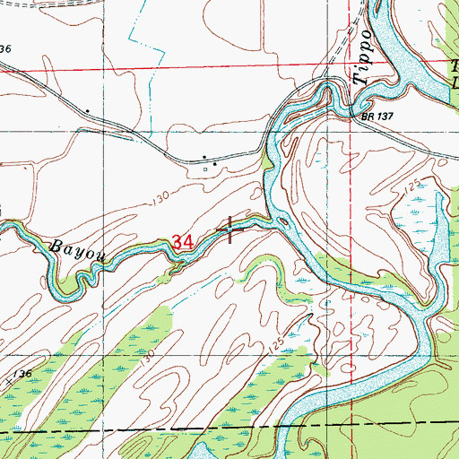 Topographic Map of Mound Bayou, MS