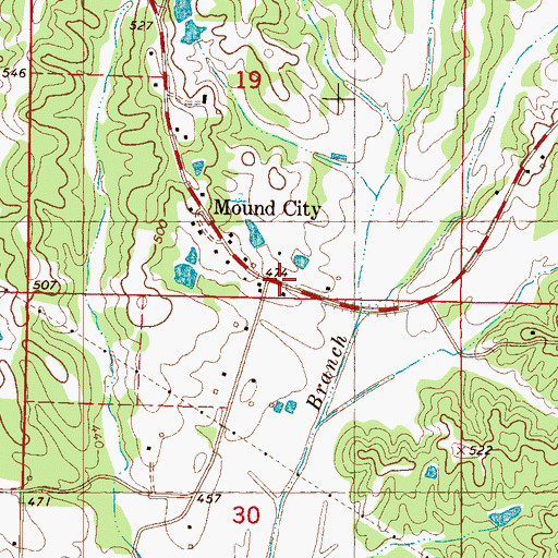 Topographic Map of Mound City, MS