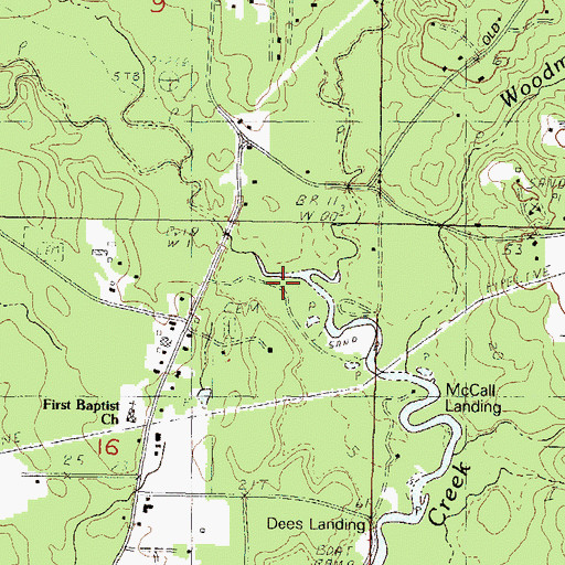 Topographic Map of Moungers Creek, MS