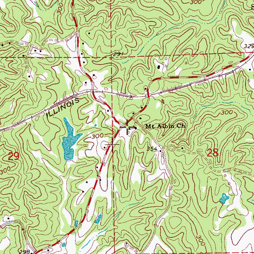 Topographic Map of Mount Albin Church, MS