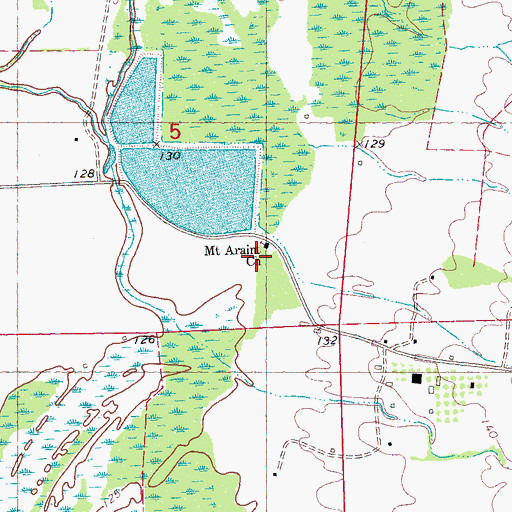 Topographic Map of Mount Araint Church, MS