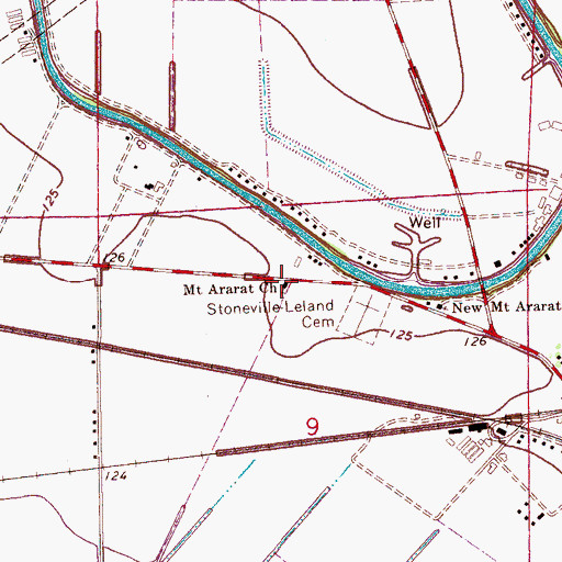 Topographic Map of Mount Ararat Church, MS