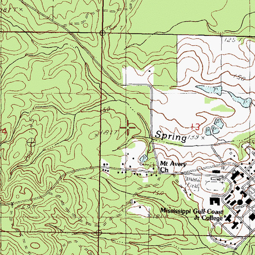 Topographic Map of Mount Avery Cemetery, MS